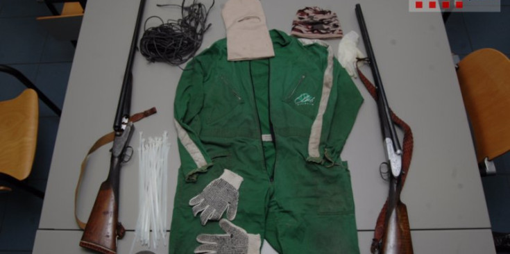 Material utilitzat per al robatori amb violència a Organyà