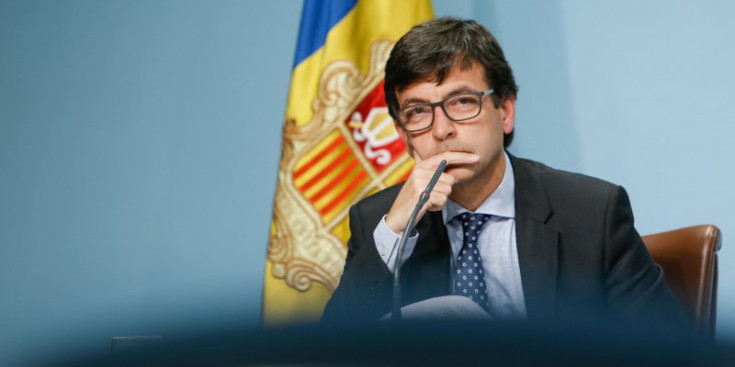 El ministre portaveu, Jordi Cinca, durant la roda de premsa d’ahir.