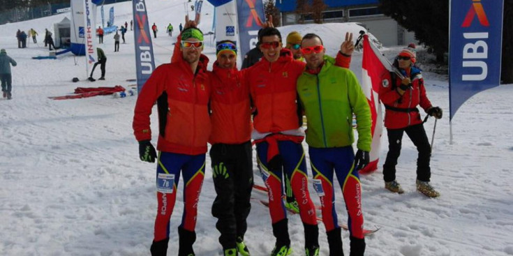 David Albós, Xavi Areny, Marc Font i Joan Albós, després de disputar la cursa de relleus.