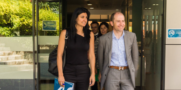 Montaner i Jordana a la sortida d’una visita al centre sociosanitari el Cedre, al juliol de l’any passat.