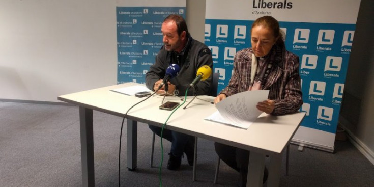 Els consellers encampadans de Liberals d’Andorra+Independents, ahir.