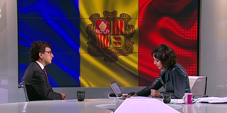 El ministre de Finances, Jordi Cinca, durant l’entrevista de Lídia Herèdia a Els Matins de TV3.