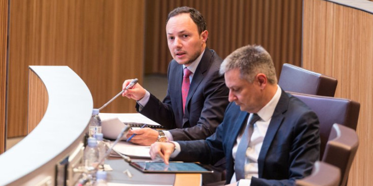 El ministre Xavier Espot durant una intervenció al Consell General, ahir.