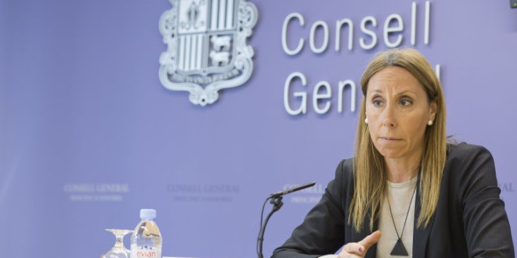 La consellera general independent, Sílvia Bonet, durant la roda de premsa que va convocar ahir.