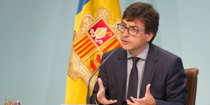 Cinca, expressiu en la roda de premsa posterior al Consell de Ministres, ahir a l’edifici administratiu del Govern.