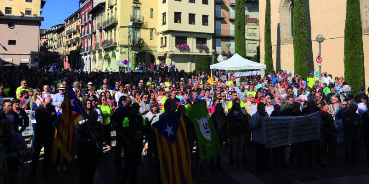 La Marató per la Democràcia a la Seu d’Urgell, ahir.