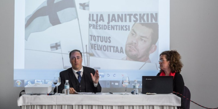 Roda de premsa de suport a Janitskin, celebrada a Andorra.