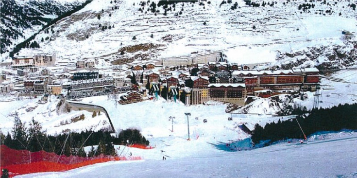 Recreació virtual de la plataforma esquiable de Soldeu, al peu de la pista Avet.