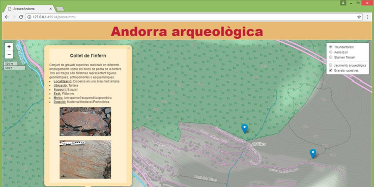 Una captura de pantalla del projecte de la carta arqueològica en la qual treballa Regirarocs.
