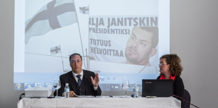 Roda de premsa en suport al periodista finlandès, Ilja Janitskin.