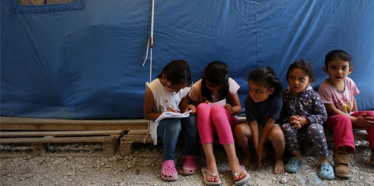 Nens i nenes sirians del camp de refugiats de Lesbos-Moria.