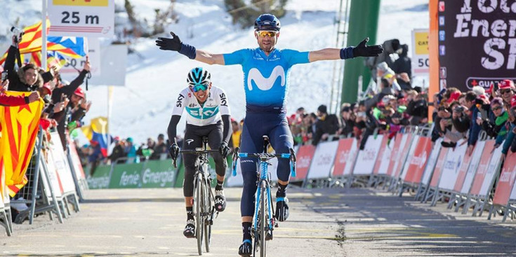 Alejrandro Valverde celebra el triomf a la Molina a la passada edició.