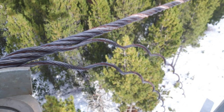 Un dels cables que la setmana passada es va descobrir que havien estat tallats a l’estació de Pal.
