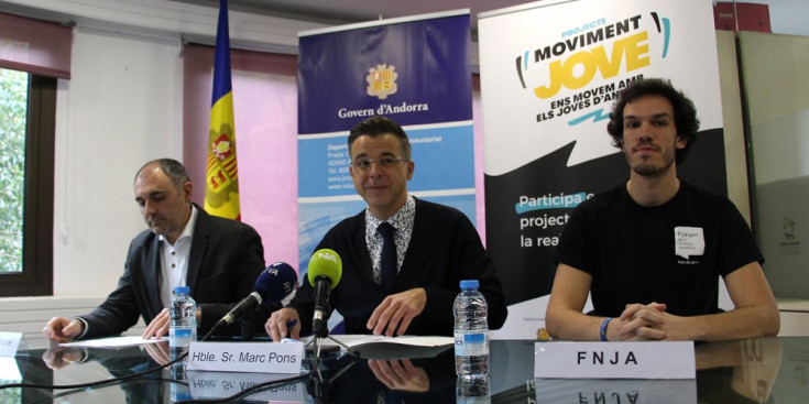 Pifarré, Pons i Servera, durant la roda de premsa de presentació del projecte.