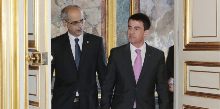 Antoni Martí i Manel Valls, durant la visita del cap de Govern a París, el passat més de febrer.