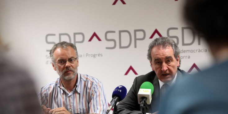 Josep Roig i Jaume Bartumeu en una roda de premsa anterior.
