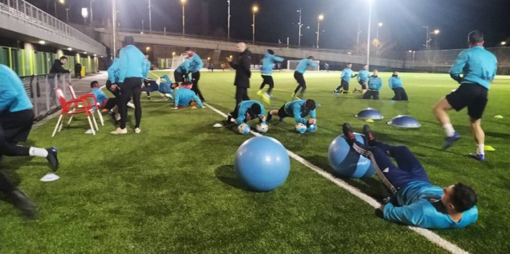 L’FC Andorra entrena al Prada de Moles, aquesta setmana.