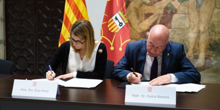 Artadi i Barrera signen l'acord per al nou finançament del Conselh Generau d'Aran.