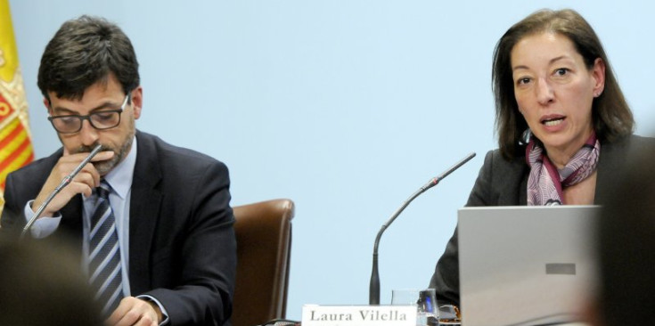 El ministre portaveu en funcions, Jordi Cinca i la cap d’Àrea d’Ocupació, Laura Vilella.