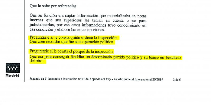 Fragment de la declaració de l’excomisari José Manuel Villarejo.