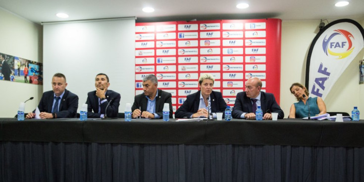 La junta directiva de la Federació Andorrana de Futbol en la darrera assemblea extraordinària.