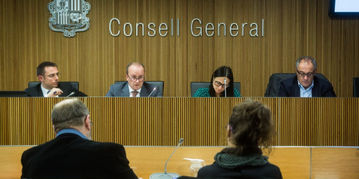Josep Maria Rossell exposa les prioritats de la legislatura davant de la Comissió Legislativa de Justícia, Interior i Afers Institucionals, ahir.