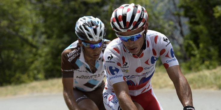 Joaquim Rodríguez davant de Jean-Christophe Peraud, en l’etapa d’ahir.