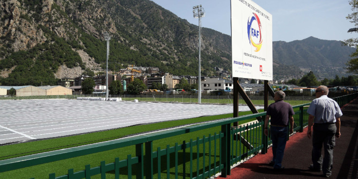 El terreny de la Borda Mateu al qual la Federació Andorrana de Futbol està construint dos dos camps.