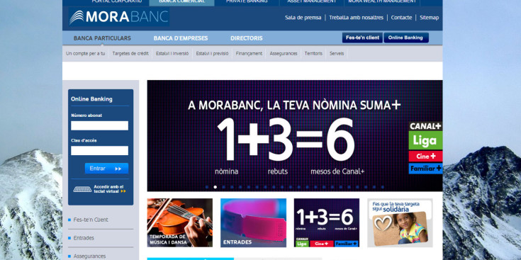 Nova pàgina Web de l'entitat MoraBanc
