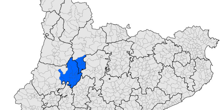 Els 13 municipis que formarien la nova comarca del Segre Mitjà.