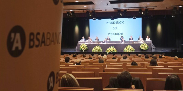 La junta general d’accionistes, ahir al Centre de Congressos d’Andorra la Vella.