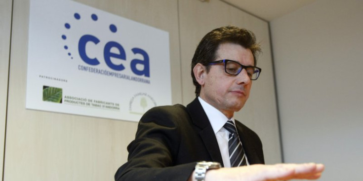 El president de la Confederació Empresarial Andorrana (CEA), Xavier Altimir, en una roda de premsa.