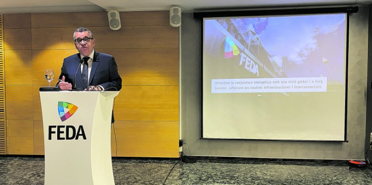 El director general de FEDA, Albert Moles, durant la presentació de les dades del 2022.