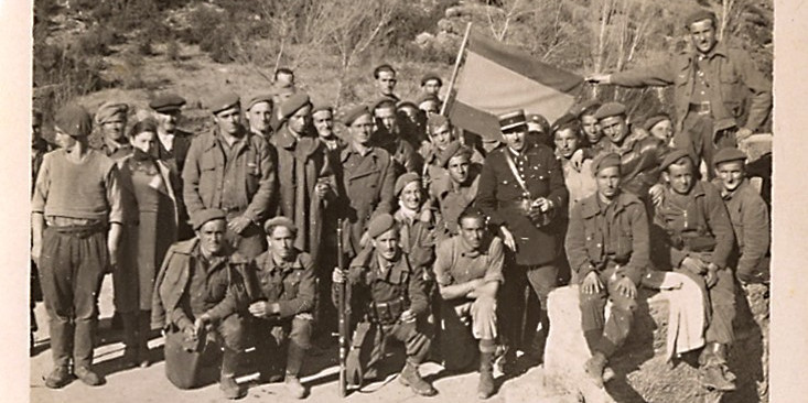 Les tropes militars franquistes a la frontera del riu Runer, febrer de 1939.