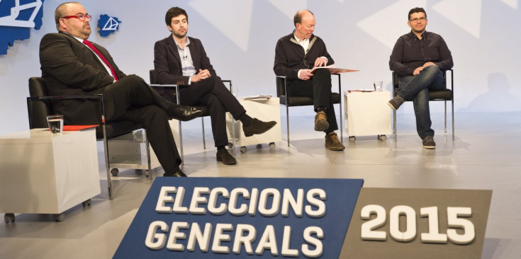 Els quatre representants durant el debat territorial d'Ordino, ahir.