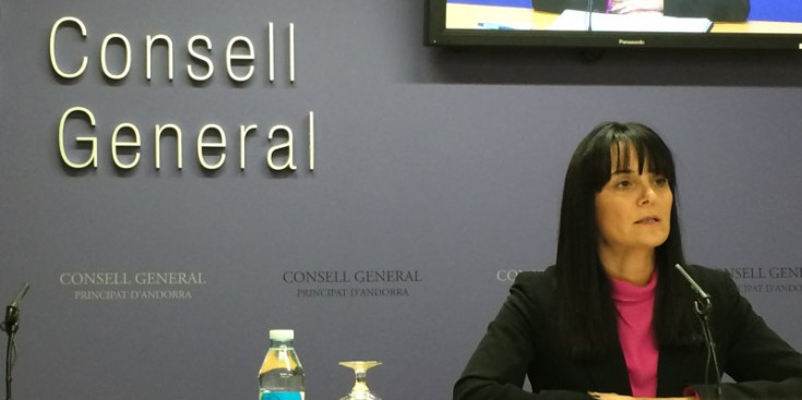 Mònica Bonell, ahir a la roda de premsa posterior a la Junta de Presidents