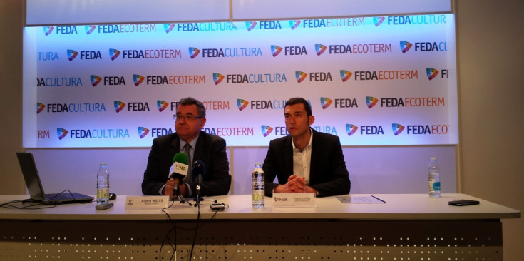 El director general de FEDA, Albert Moles, acompanyat ahir pel director d’Operacions, a la dreta, Vicenç Jorge.