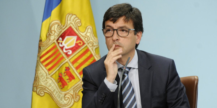 El ministre de Finances, Jordi Cinca, durant la roda de premsa.