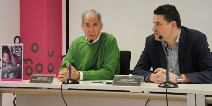 César Garcia i Josep Vilana, durant la roda de premsa d’ahir.