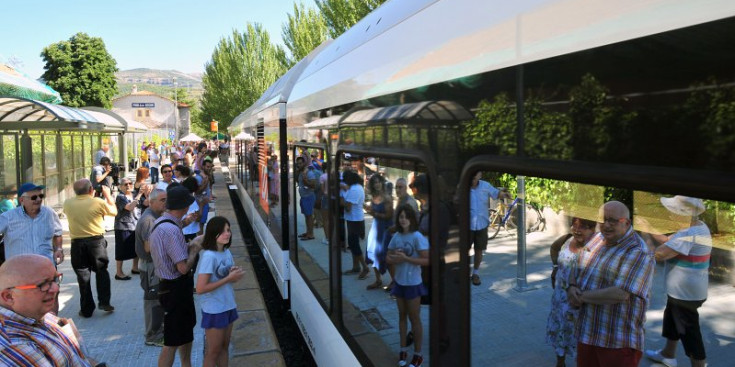Inauguración dels nous trens que ha adquirit Ferrocarrils de la Generalitat, a la Pobla de Segur.