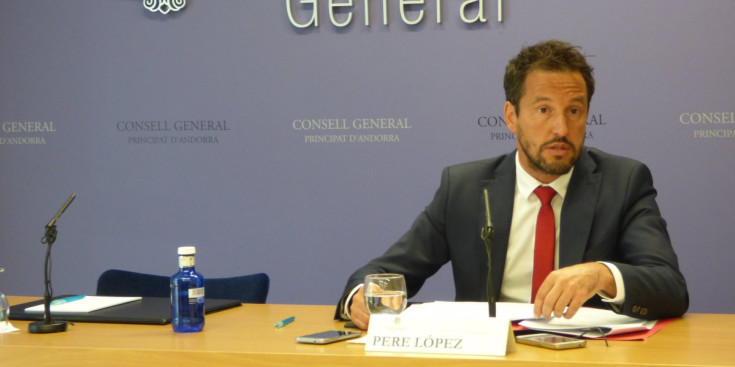Pere López, en la compareixença d’ahir al Consell General.