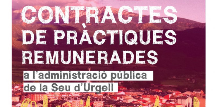 Cartell informatiu sobre les pràctiques remunerades de la Seu d’Urgell.