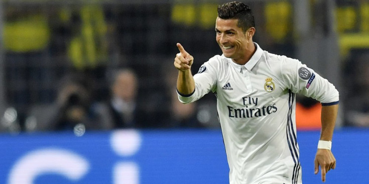 Crisitano Ronaldo celebra el seu gol contra el Borussia Dortmund.